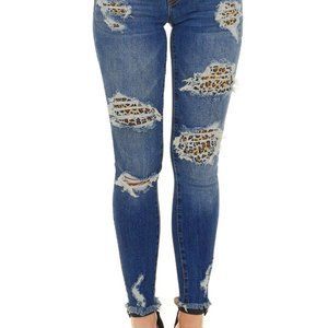 Ripped Leopard Jeans
